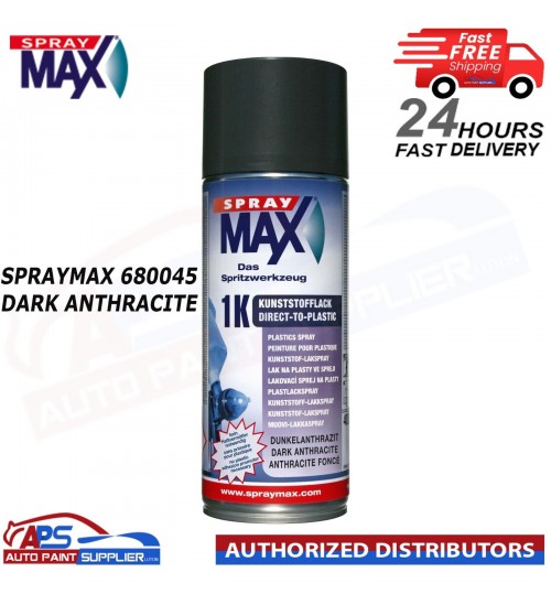 SPRAYMAX 680045 DARK ANTHRACITE MATT 1K DTP PLASTIC TOPCOAT AEROSOL 400ML